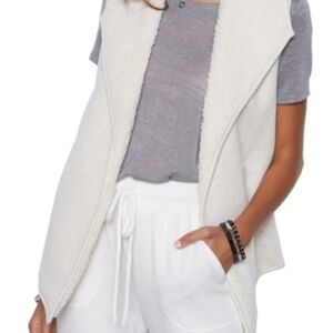 Cozy Sleeveless Open Front Vest in Cream